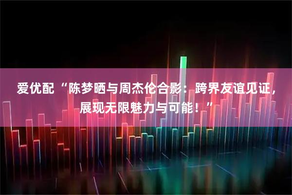 爱优配 “陈梦晒与周杰伦合影：跨界友谊见证，展现无限魅力与可能！”