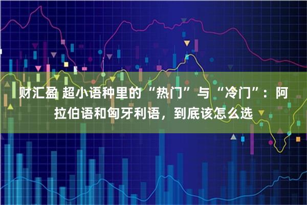 财汇盈 超小语种里的 “热门” 与 “冷门”:阿拉伯语和匈牙利语,到底该怎么选